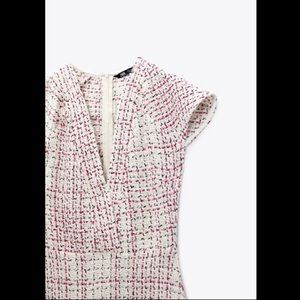 Textured weave dress with ruffles zara